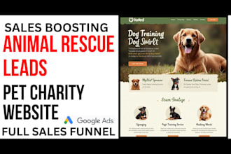 grow pet adoption animal rescue pet charity animal welfare leads build website