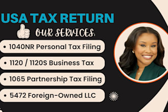 prepare and efile US personal and business taxes 1040, 1120s, 1065, 1120c