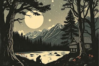 create stunning linocut or woodcut style illustrations