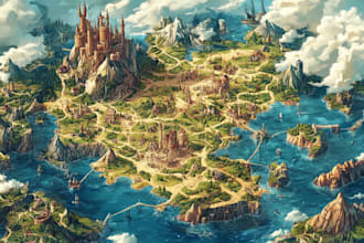 illustrate fantasy map and city map