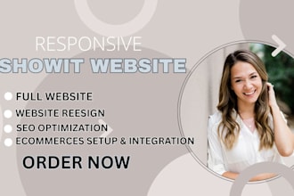design a professional showit website for photographers and creatives