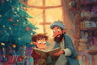 create childrens story book illustration christmas kid story illustrations