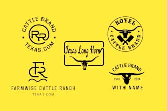 design a western, cattle brand, ranch, farm logo for your brand