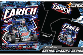 design high quality esport racing t shirt logo with unlimited revision