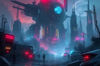 draw any scifi, dystopian, cyber or diesel punk concept art