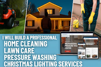 do home cleaning website, lawn care, pressure washing christmas lighting service