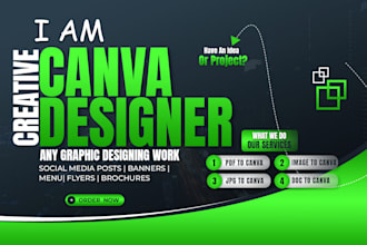 redesign, convert or recreate graphics in canva 6 hrs