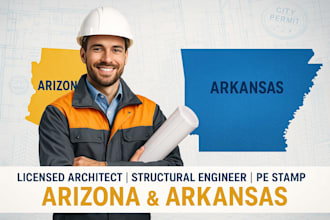 licensed architect, structural engineer, pe stamp in arizona, arkansas