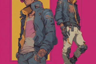 design anime character , cyberpunk character