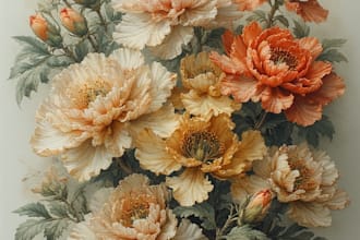 craft a beautiful botanical or floral illustration