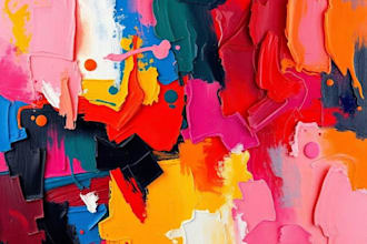 paint professional abstract oil art by digital hand paint