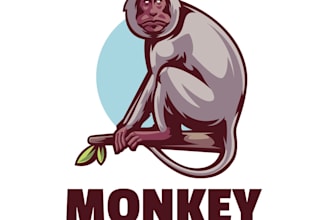 design wonderful monkey logo with unlimited revision