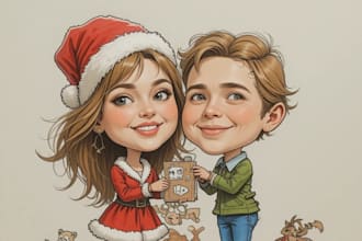 draw christmas day caricature