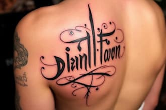 create arabic and persian minimal calligraphy tattoo