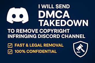 send dmca takedown to remove copyright infringing discord channel