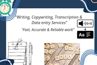 provide creative, content copywriting, data entry