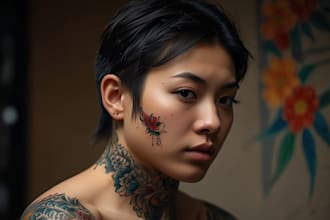 make a japanese tattoo art for unique ink