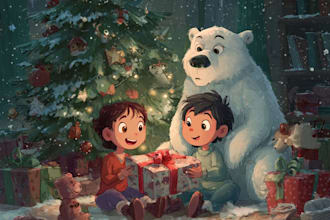 do christmas book illustration children story, children illustration, book cover