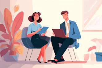 create an vector flat illustration people corporate art