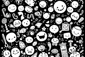 create hand drawn doodle art icons