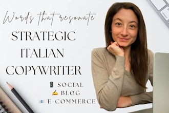 write strategic italian copy for social media and ecommerce
