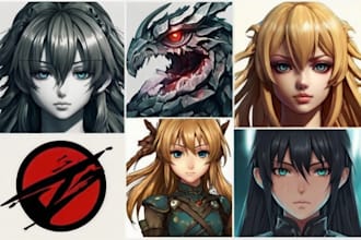 create logo designer anime, fantasy style