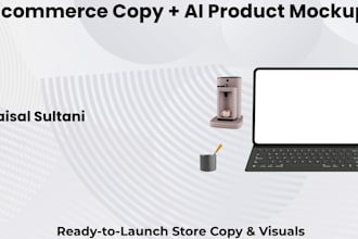 write high converting ecommerce copy and create ai product mockups for 100