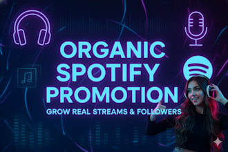 promote your spotify for monthly listeners, streams, and real followers