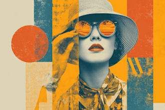 design retro vintage movie poster design, flyer, comic art