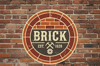 design a vintage brick logo for your brand