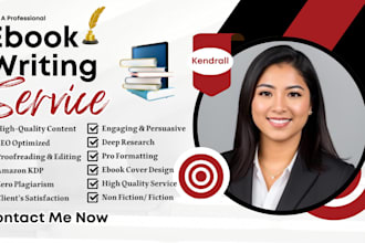 write non fiction ebook as ghostwriter, ebook writer, kindle writer, book editor