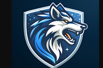 custom wolf logo for gaming, streetwear