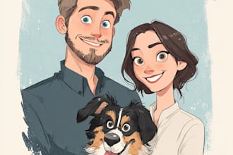 draw your portrait in charming disney animation style