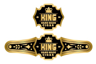 do modern cigar label, cigar band, cigar ring and cigar box logo design