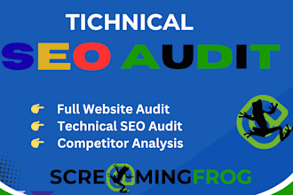 create an SEO audit report and action plan, screaming frog audit