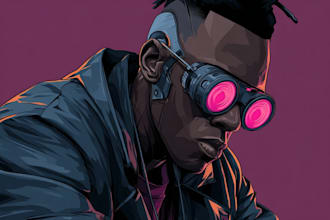 draw cyberpunk pop art portrait