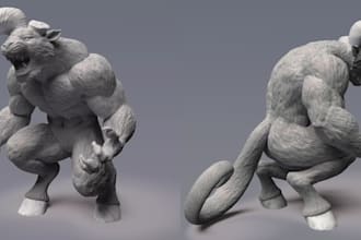 do highpoly creature sculpt,3d printable statue,monster or animal design,stl obj