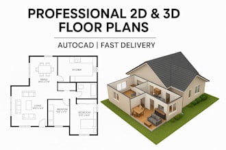 draw professional 2d floor plan 2d 3d house plan architectural autocad drawing