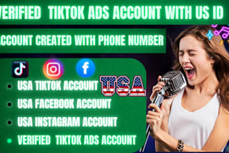 create and manage USA tiktok account USA instagram account  USA facebook account