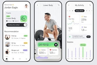 create fitness app, nutrient app, etv app, ai health and weight loss, escrow app