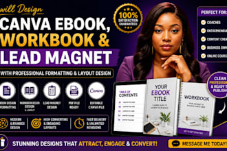 design a professional canva ebook, workbook or lead magnet with clean layout
