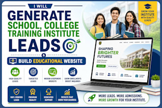 generate school college training institute leads and build educational website