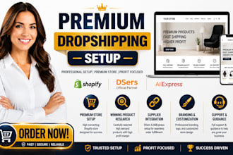 build ai dropshipping website shopify store design aliexpress modalyst zendrop