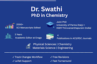 format and edit thesis, manuscript as phd chemist and former enago editor