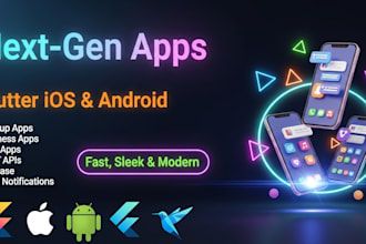 build android and ios apps using flutter with modern UI UX