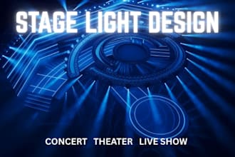 create a 3d stage lighting and stage design for your event or show