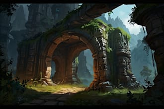 hand paint environment art