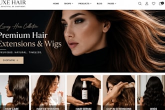 design hair extension shopify wig store hair salon store beauty hair website