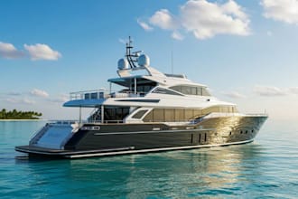 create realistic 3d exterior rendering for your yacht or boat