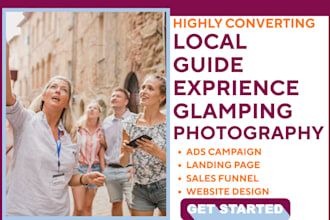 generate local guide, glamping leads, photography website